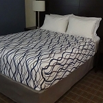 AHS Simplicity Collection T-200 Helix Wavy Stripe Top Sheets King 114x100 100% Polyester Navy/Grey/White 12 Per Case Price Per Each